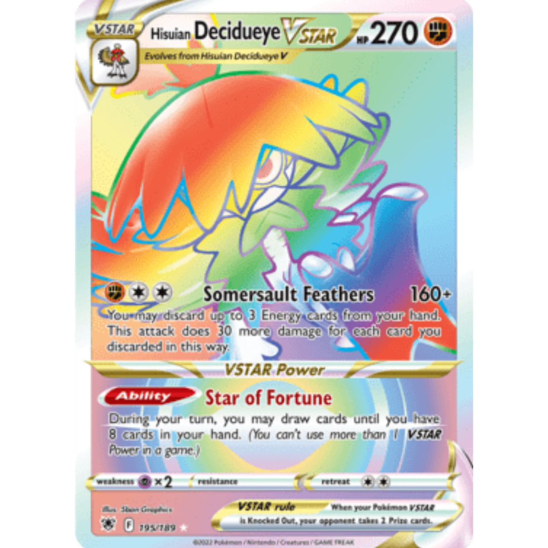 Hisuian Decidueye VSTAR (Secret) 195  - Holofoil SWSH10 Astral Radiance - Secret Rare