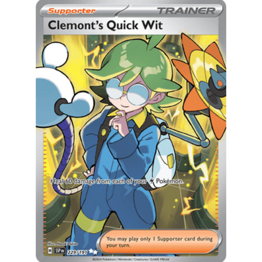 Clemont's Quick Wit 229/191  - Holofoil SV08 Surging Sparks - Ultra Rare