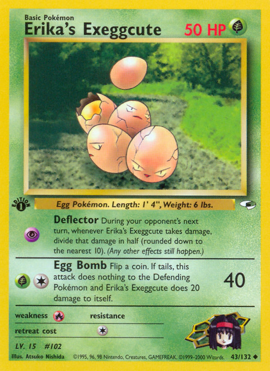 Erika's Exeggcute (43) 043  - 1st Edition Gym Heroes - Uncommon
