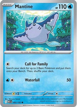 Mantine 032  - Reverse Holofoil ME01 Mega Evolution - Common
