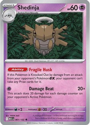 Shedinja 061/132  - Reverse Holofoil ME01 Mega Evolution - Uncommon