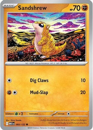 Sandshrew 068  - Reverse Holofoil ME01 Mega Evolution - Common