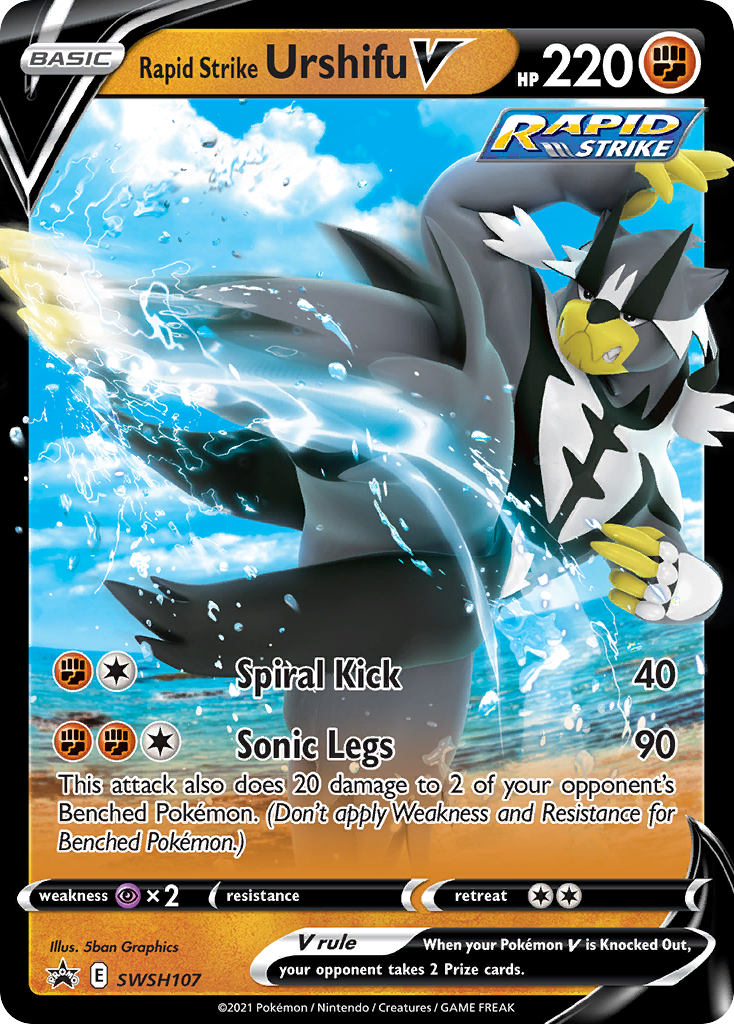 Rapid Strike Urshifu V SWSH107  - Holofoil SWSH Sword & Shield Promo Cards - Promo