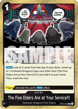 The Five Elders Are at Your Service!!! (OP13-096) - Carrying On His Will Foil