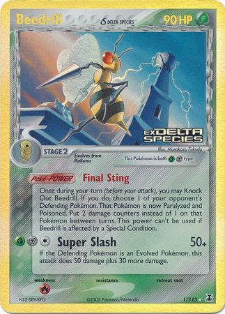 Beedrill (Delta Species) 001  - Reverse Holofoil Delta Species - Holo Rare