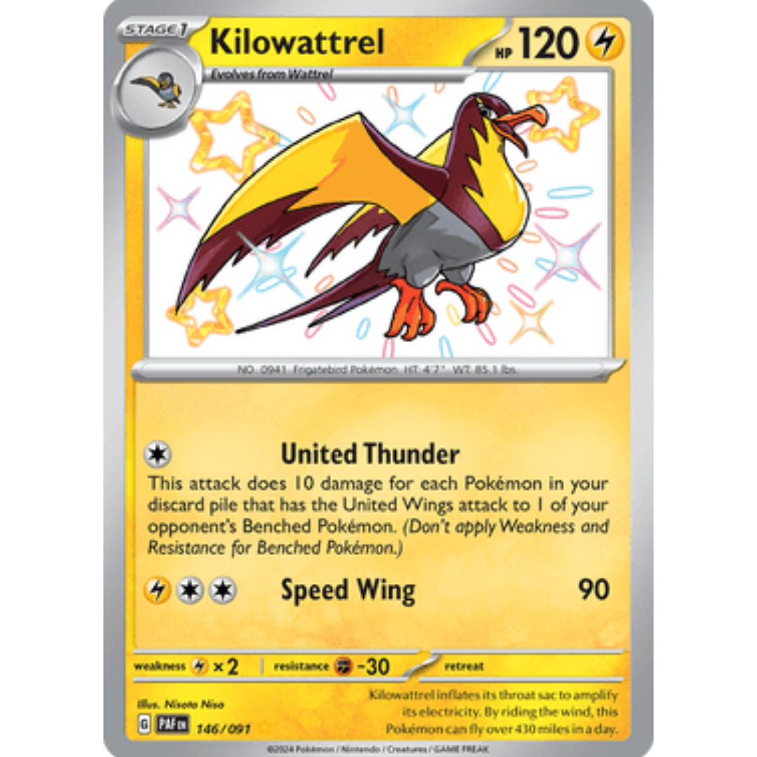 Kilowattrel 146/091  - Holofoil SV Paldean Fates - Shiny Rare