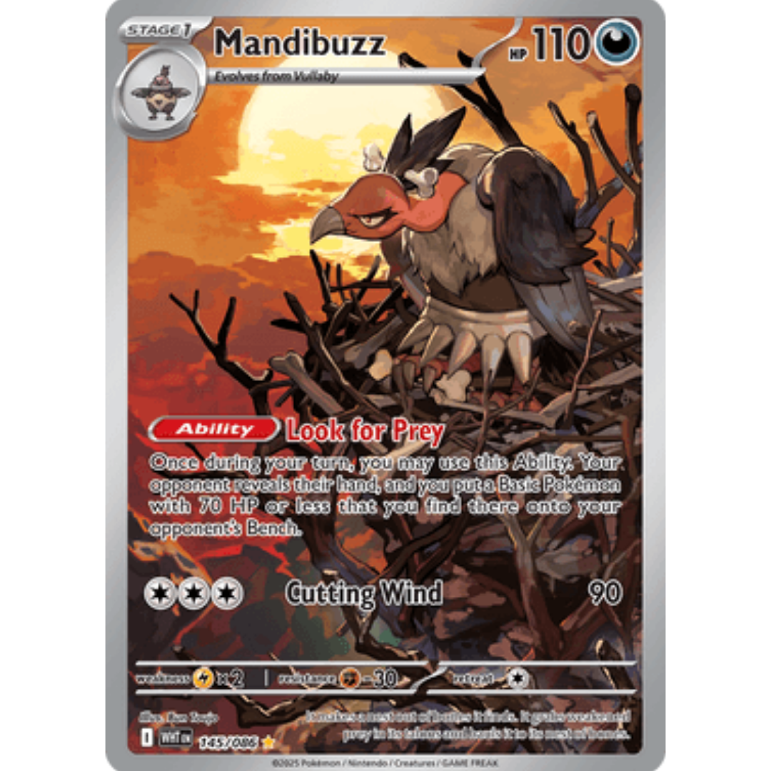 Mandibuzz 145/086  - Holofoil SV White Flare - Illustration Rare