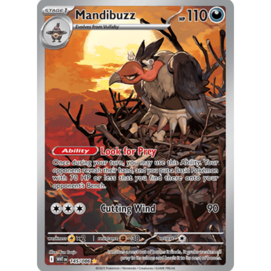 Mandibuzz 145/086  - Holofoil SV White Flare - Illustration Rare