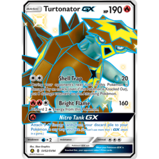 Turtonator GX SV52/SV94  - Holofoil Hidden Fates Shiny Vault - Shiny Holo Rare
