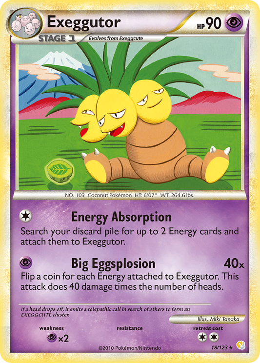 Exeggutor 018  HeartGold SoulSilver - Rare