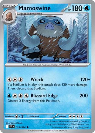Mamoswine 025  - Reverse Holofoil ME02 Phantasmal Flames - Uncommon