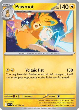Pawmot 034  - Holofoil ME02 Phantasmal Flames - Rare