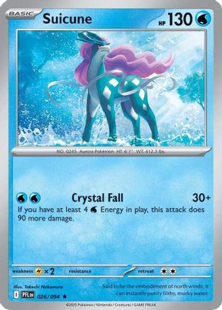 Suicune 026  - Holofoil ME02 Phantasmal Flames - Rare