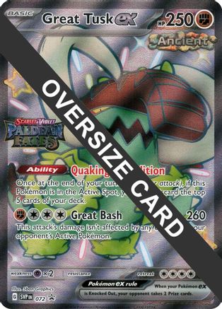 Great Tusk ex 072  - Holofoil Jumbo Cards - Promo