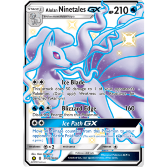Alolan Ninetales GX SV53/SV94  - Holofoil Hidden Fates Shiny Vault - Shiny Holo Rare