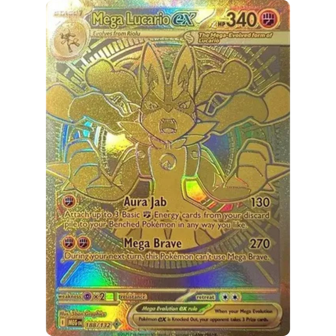 Mega Lucario ex 188/132  - Holofoil ME01 Mega Evolution - Mega Hyper Rare
