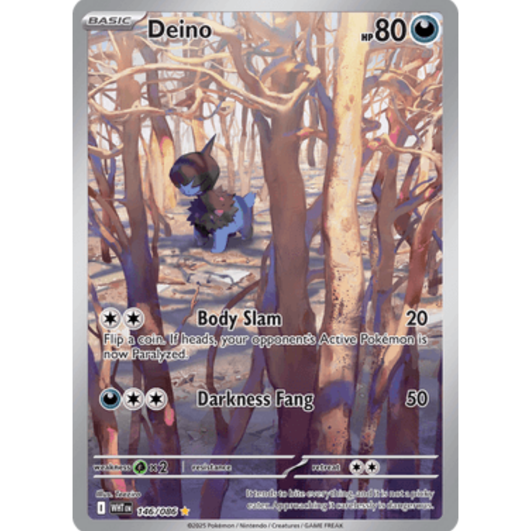 Deino 146/086  - Holofoil SV White Flare - Illustration Rare