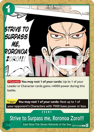 Strive to Surpass me, Roronoa Zoro!!! (OP14-036) - The Azure Sea's Seven