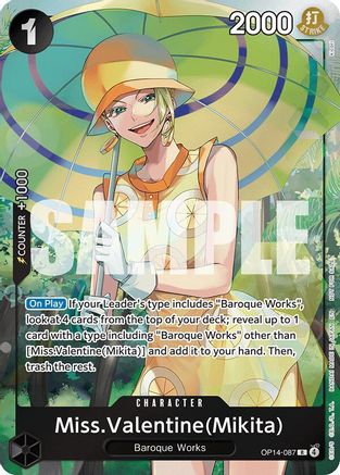 Miss.Valentine(Mikita) (Dash Pack) (OP14-087) - The Azure Sea's Seven Foil