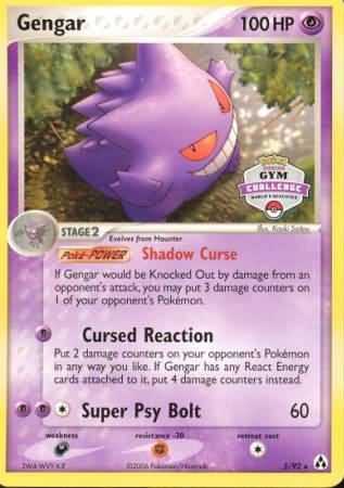 Gengar - 5/92 (Gym Challenge)/92  League & Championship Cards - Promo