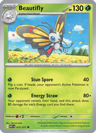 Beautifly 013/217  - Reverse Holofoil ME Ascended Heroes - Uncommon