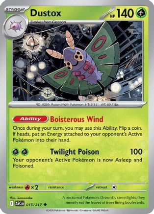Dustox 015/217  - Reverse Holofoil ME Ascended Heroes - Uncommon