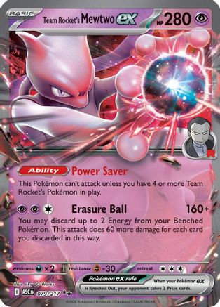 Team Rocket's Mewtwo ex 079/217  - Holofoil ME Ascended Heroes - Double Rare