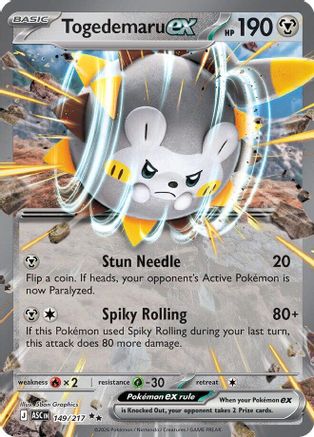 Togedemaru ex 149  - Holofoil ME Ascended Heroes - Double Rare
