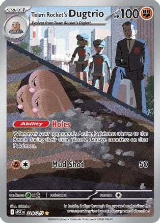 Team Rocket's Dugtrio 239/217  - Holofoil ME Ascended Heroes - Illustration Rare