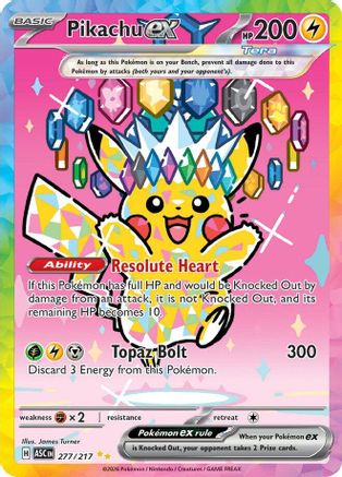 Pikachu ex 277/217  - Holofoil ME Ascended Heroes - Special Illustration Rare