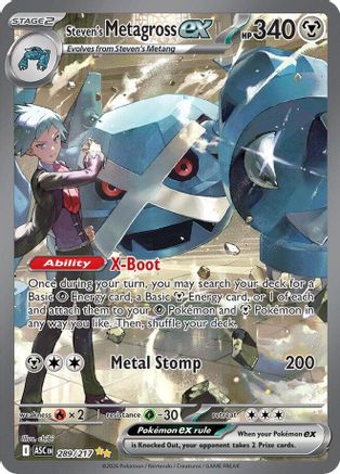 Steven's Metagross ex 289  - Holofoil ME Ascended Heroes - Special Illustration Rare