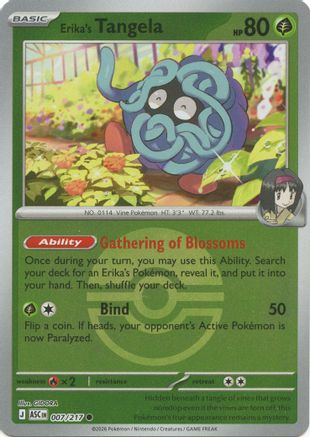 Erika's Tangela 007/217  - Reverse Holofoil ME Ascended Heroes - Common