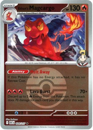 Ethan's Magcargo 024/217  - Reverse Holofoil ME Ascended Heroes - Rare