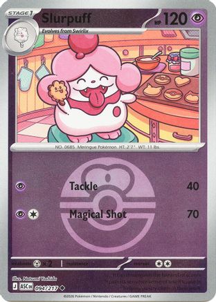 Slurpuff 094/217  - Reverse Holofoil ME Ascended Heroes - Uncommon