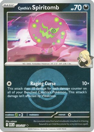Cynthia's Spiritomb 133/217  - Reverse Holofoil ME Ascended Heroes - Uncommon