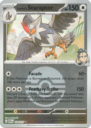 Larry's Staraptor 170/217  - Reverse Holofoil ME Ascended Heroes - Rare