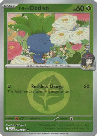 Erika's Oddish (Energy Symbol Pattern) 001  - Reverse Holofoil ME Ascended Heroes - Common