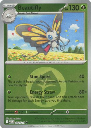 Beautifly 013/217  - Reverse Holofoil ME Ascended Heroes - Uncommon