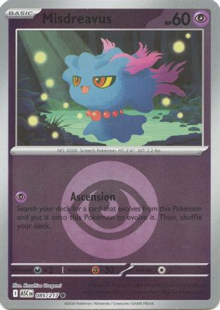 Misdreavus 085/217  - Reverse Holofoil ME Ascended Heroes - Common