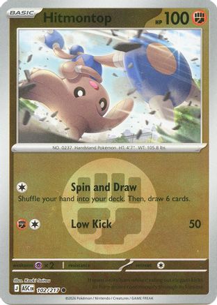 Hitmontop 102/217  - Reverse Holofoil ME Ascended Heroes - Common