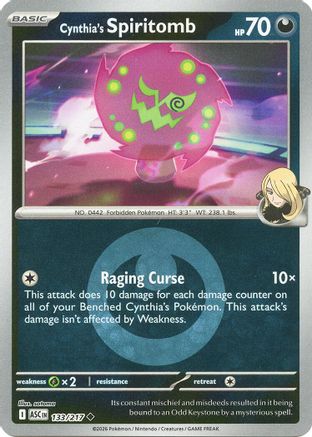 Cynthia's Spiritomb 133/217  - Reverse Holofoil ME Ascended Heroes - Uncommon