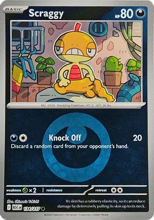Scraggy (Energy Symbol Pattern) 134  - Reverse Holofoil ME Ascended Heroes - Common