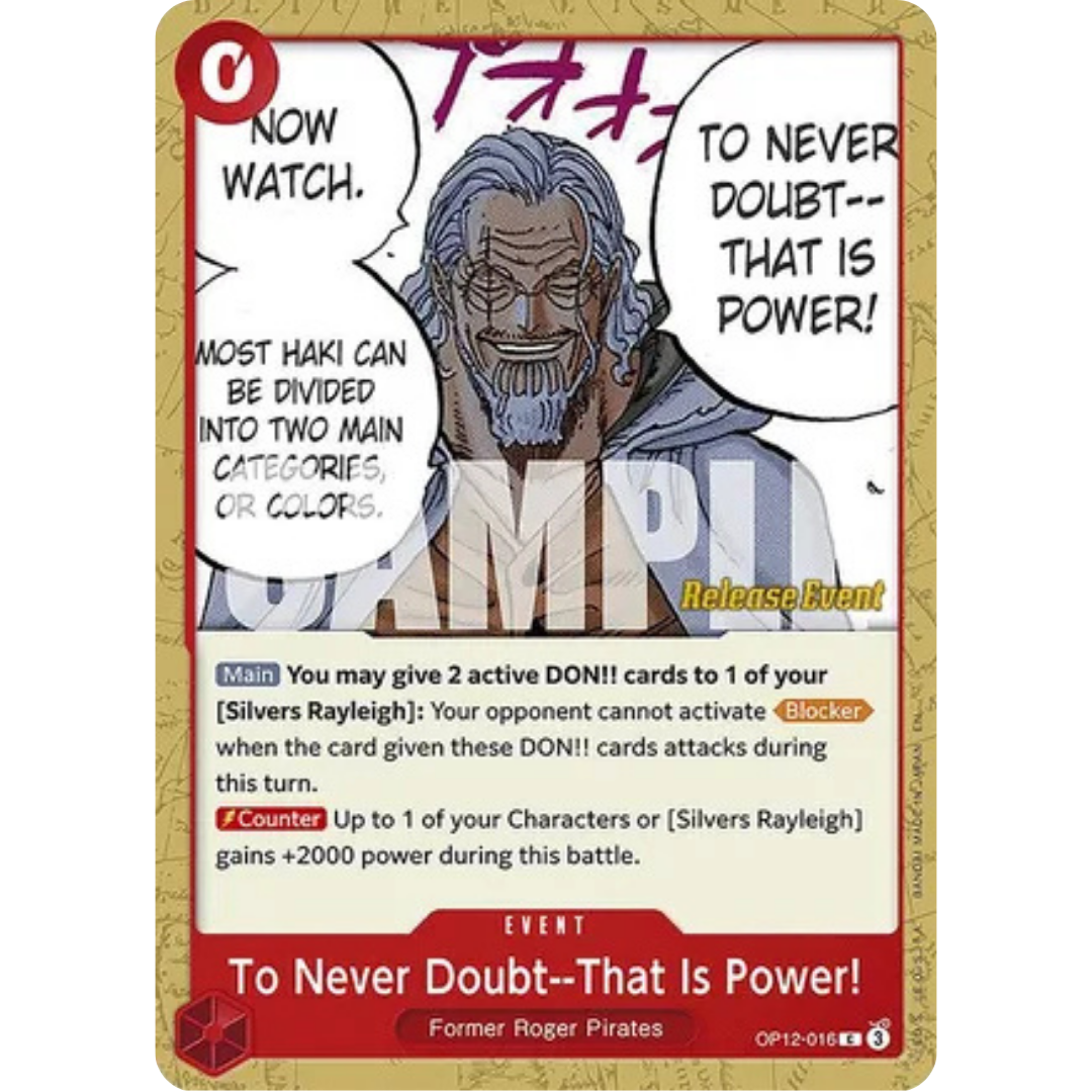 To Never Doubt--That Is Power! (OP12-016) - Legacy of the Master Release Event Cards