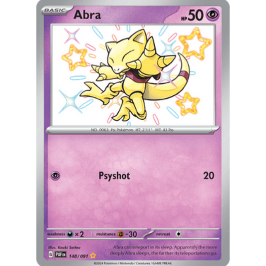 Abra 148/091  - Holofoil SV Paldean Fates - Shiny Rare