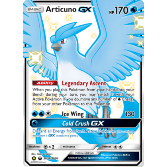 Articuno GX SV54/SV94  - Holofoil Hidden Fates Shiny Vault - Shiny Holo Rare