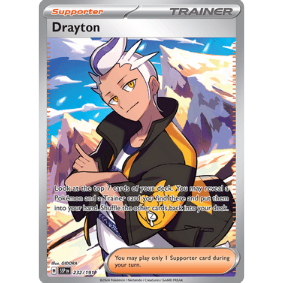Drayton 232/191  - Holofoil SV08 Surging Sparks - Ultra Rare
