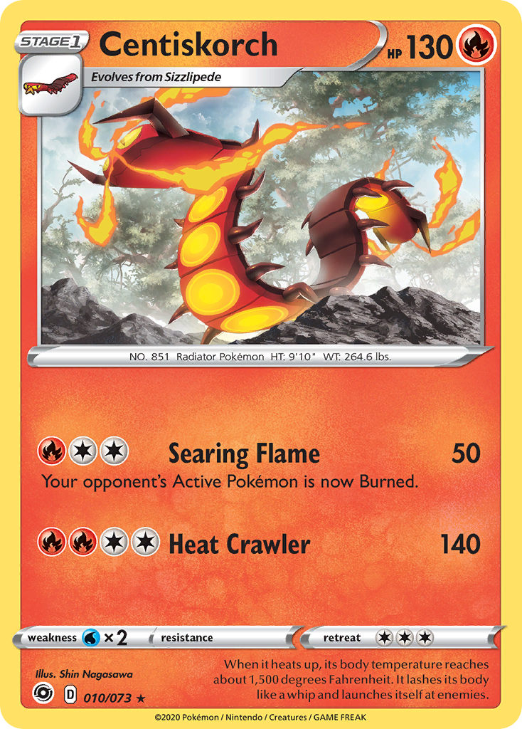 Centiskorch 010  - Holofoil Champions Path - Holo Rare
