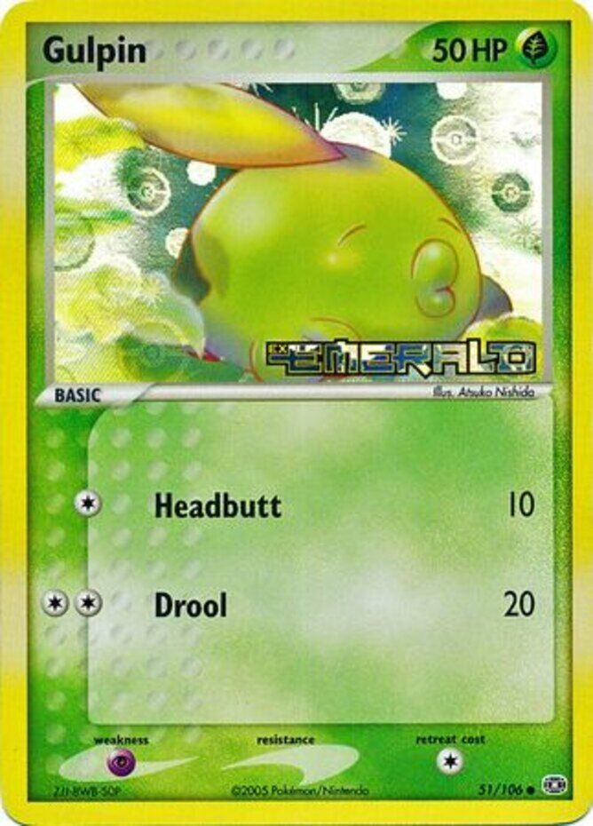 Gulpin  - Reverse Holofoil Emerald - Common