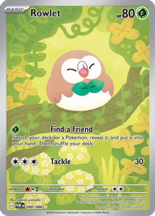 Rowlet 090/088  - Holofoil ME03 Perfect Order - Illustration Rare