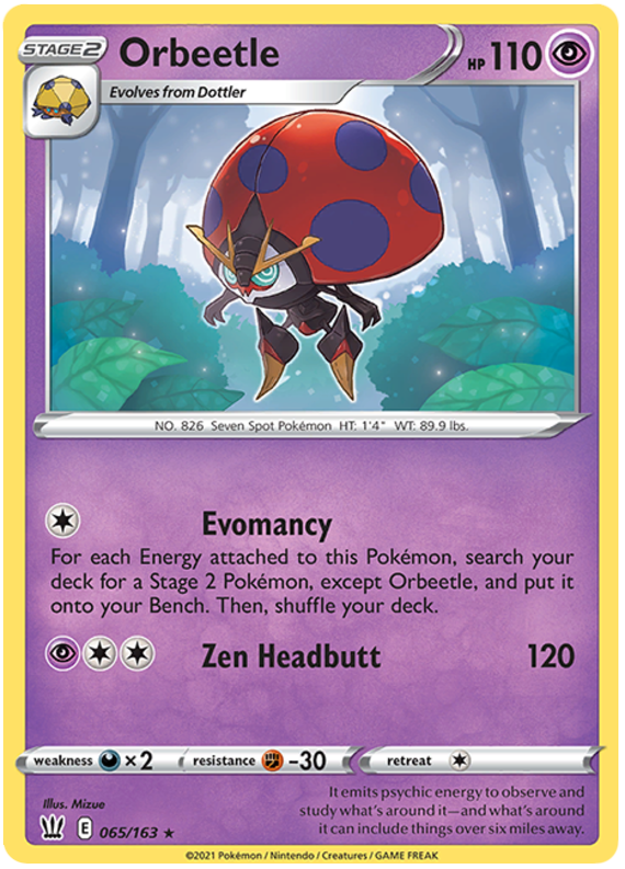 Orbeetle 065  - Holofoil SWSH05 Battle Styles - Holo Rare